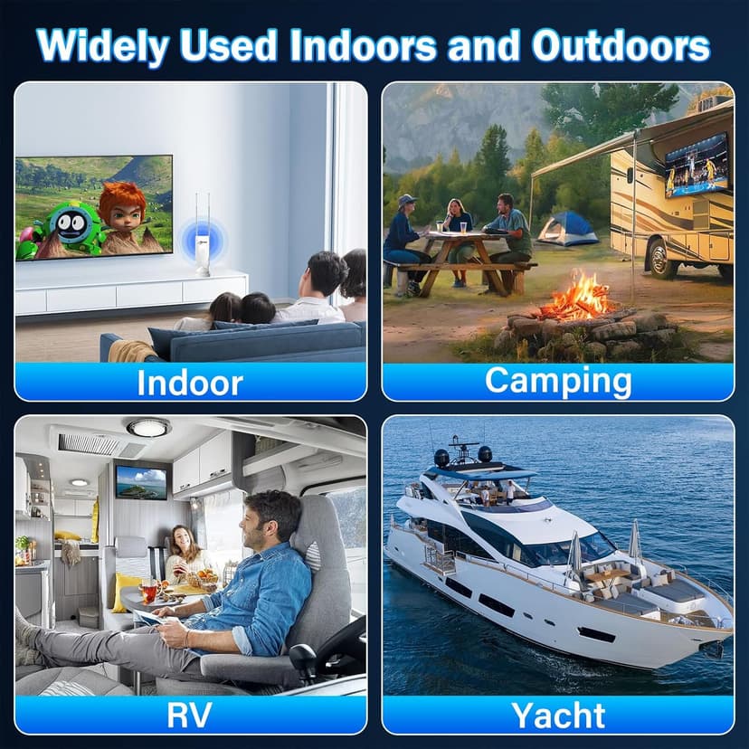 Rabbit Ear TV Antenna 2025 Upgraded -HIDB TV Antenna for Smart TV Indoor, Cut Cable for Free 4K/1080p HD Channels, Long Range Reception, 360° Signal for Smart & Old TVs, Easy Setup, VHF/UHF Support!