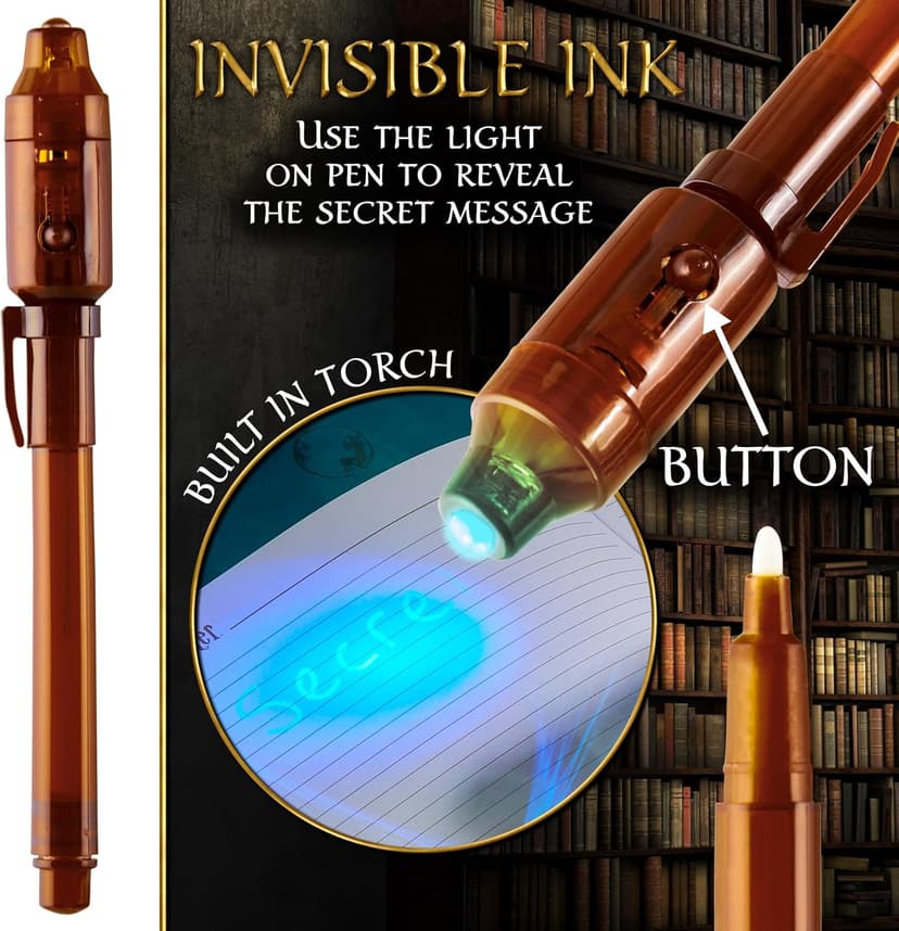 Harry Potter Lockable Diary with UV Invisible Ink Pen for Kids, Teens, Secret Journal with Key, Lined Pages, Stationery Supplies, Gifts for Kids (Brown UV Pen) B07WQY5HWP