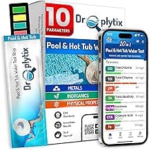 10-in-1 Pool & Spa Water Test Kit with App, Hot Tub, Saltwater, Chlorine, Alkalinity, Hardness, pH, Nitrate, Sulfate, Digital Water Quality Testing Strips (DXPOOL-R10-S10)