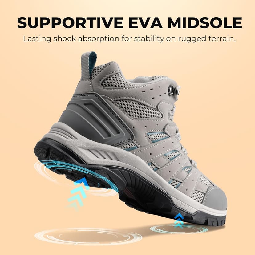 NORTIV 8 Women's Waterproof Hiking Boots Outdoor Trekking Mid Backpacking Mountaineering lightweight boots