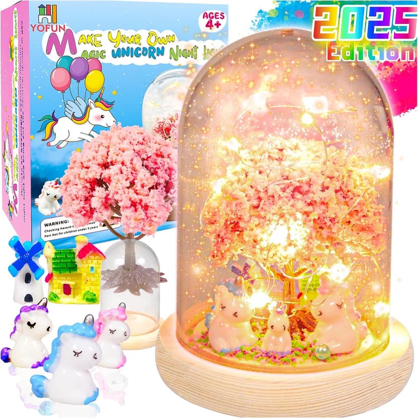 YOFUN Make Your Own Unicorn Night Light - Unicorn Craft Kit for Kids, Arts and Crafts Nightlight Project Novelty for Girl Age 4 to 9 Year Old, Unicorns Gifts for Girls B08NHFS9FC
