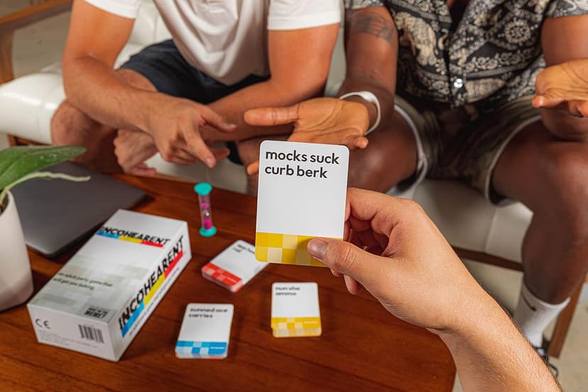 WHAT DO YOU MEME? Incohearent, The Guess The Gibberish Party Game by Relatable, A Funny Card Game for Adults, Great for Game Night Games, Includes 400 Cards, Instructions, and 1 Sand Timer