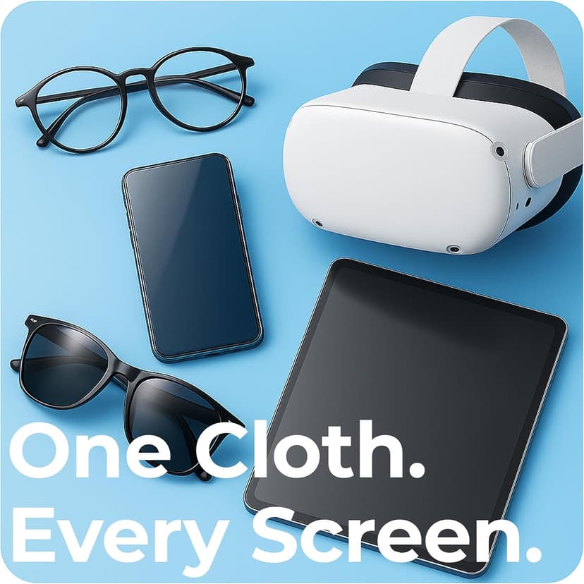 Anchor Glasses Cleaning Cloth - Ultra Soft Premium Microfiber Lens Cloths for Eyeglasses, Camera, Cell Phone, Screens - Anti-Streak, No Scratch Eye Glasses Cleaner Wipes - 3 Pack (2 Black, 1 Blue)