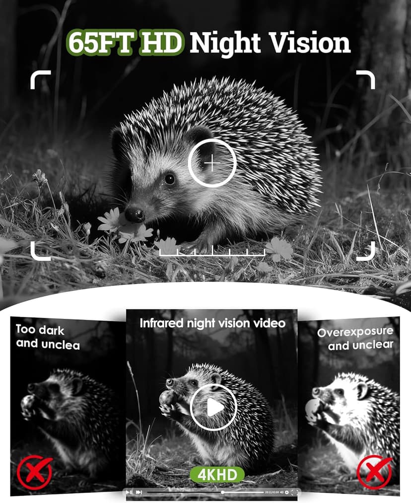 MAXDONE Solar Trail Camera WiFi Bluetooth - 4K 64MP Game Camera with 6000mAh Battery, Rechargeable Trail Cam with Night Vision Motion Activated IP66, Wildlife Cameras Deer Cams for Outdoor Backyard