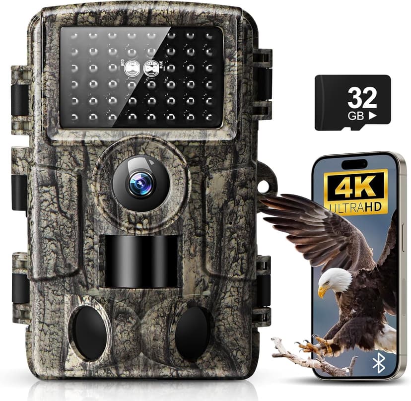 4K 60MP WiFi Trail Camera,Game Cameras with Night Vision Motion Activated Waterproof,Suitable for Outdoor Wildlife Detection, Monitoring Home Security