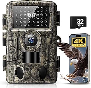 4K 60MP WiFi Trail Camera,Game Cameras with Night Vision Motion Activated Waterproof,Suitable for Outdoor Wildlife Detection, Monitoring Home Security