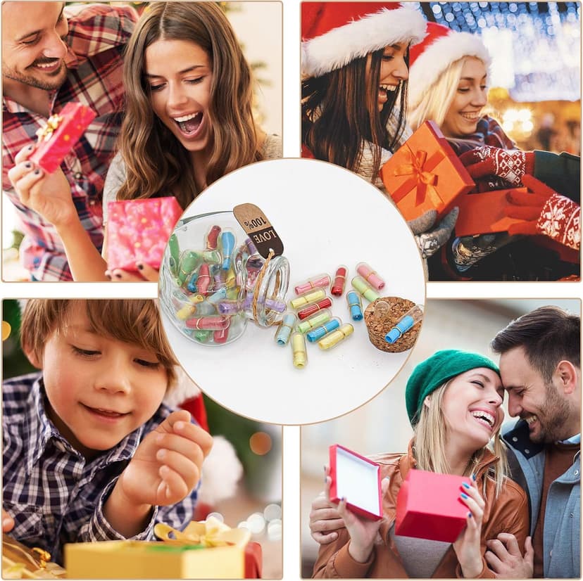 Capsule Letters Message in a Bottle - Cute Things Gifts for Boyfriend Girlfriend - Love Letter for Anniversary, Birthday,Valentines Day, Mother's Day Gift (Mixed Color 50pcs)