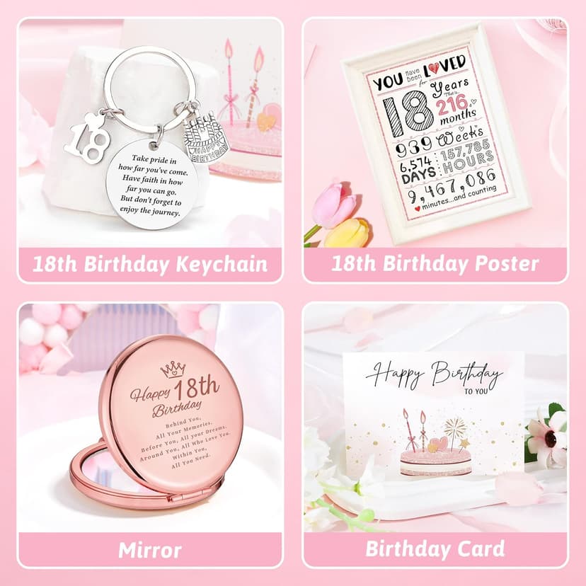 18th Birthday Gifts for Girls Trendy 18 Year Old Girl Birthday Gifts for 18 Year Old Girl Gift Ideas Unique Age 18 Gift for Female Teen Girls Her Daughter Happy 18th Decoration Presents with Tumbler