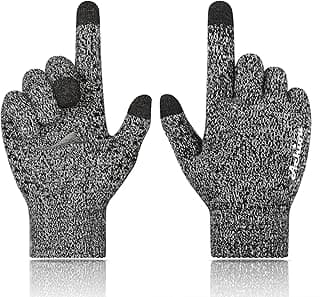 Achiou Winter Gloves, Glove for Men Women, Upgraded Touch Screen Texting Warm Running with Thermal Soft Knit Lining