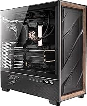 Antec Flux Pro, 6 x PWM Fans Included, High-Airflow Front Panel with Walnut Wood, iShift PSU 90° Mount, USB3.0 x 2, Type-C, 420mm Radiator Support, Temp. Display, Full-Tower E-ATX PC Case