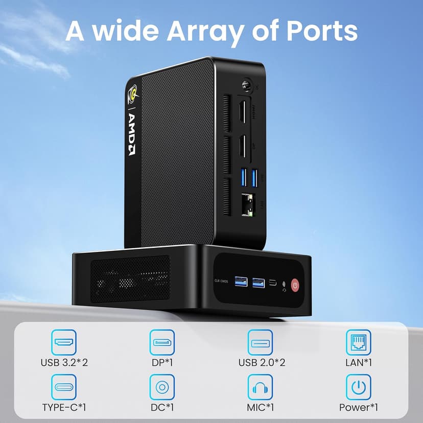 Beelink Ser5 Pro mini PC, AMD Ryzen 5 5500U (Up to 4.0GHz,6C/12T), 16GB DDR4 500GB PCle SSD,mini Computer Support 4K Triple Display/2.5G LAN/WiFi6/BT5.2, Home/Office Mini Desktop Computer