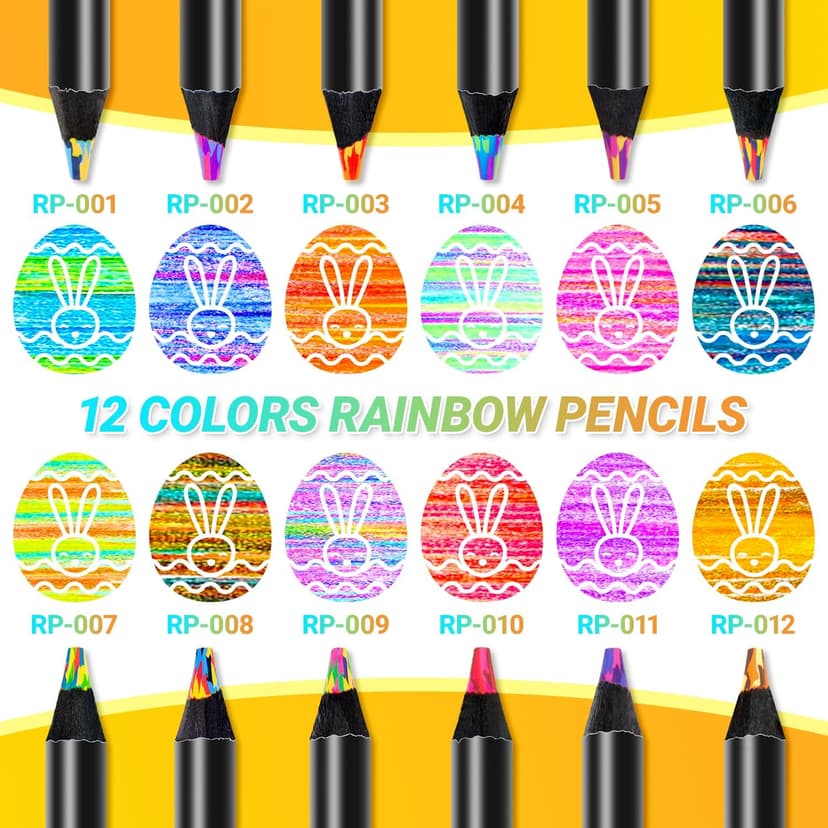Stocking Stuffers, Art Supplies, 12 Rainbow Colored Pencils, Teen Girl Gifts Trendy Stuff, Art Supplies for Kids 9-12, Gifts for 5-12 Year Old Girl, Arts and Crafts for Kids Ages 8-12