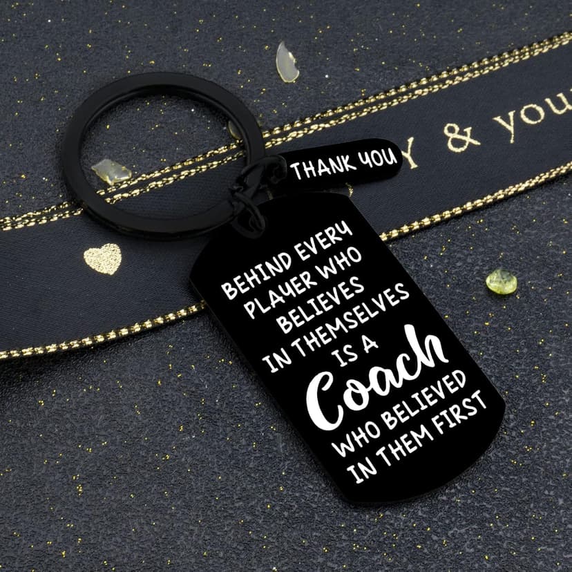 Coach Appreciation Gift Thank You Keychain Gift for Hockey Baseball Soccer Football Volleyball Team Fitness Instructor