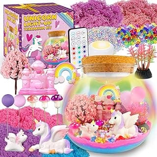 7july Unicorn Terrarium Crafts Kit for Kids-LED Night Light Up & Remote Unicorn Birthday Gifts Toys for Girls Ages5 6 7 8 9 10 Year Old-Christmas Gifts for Girls B0C88YHZMJ