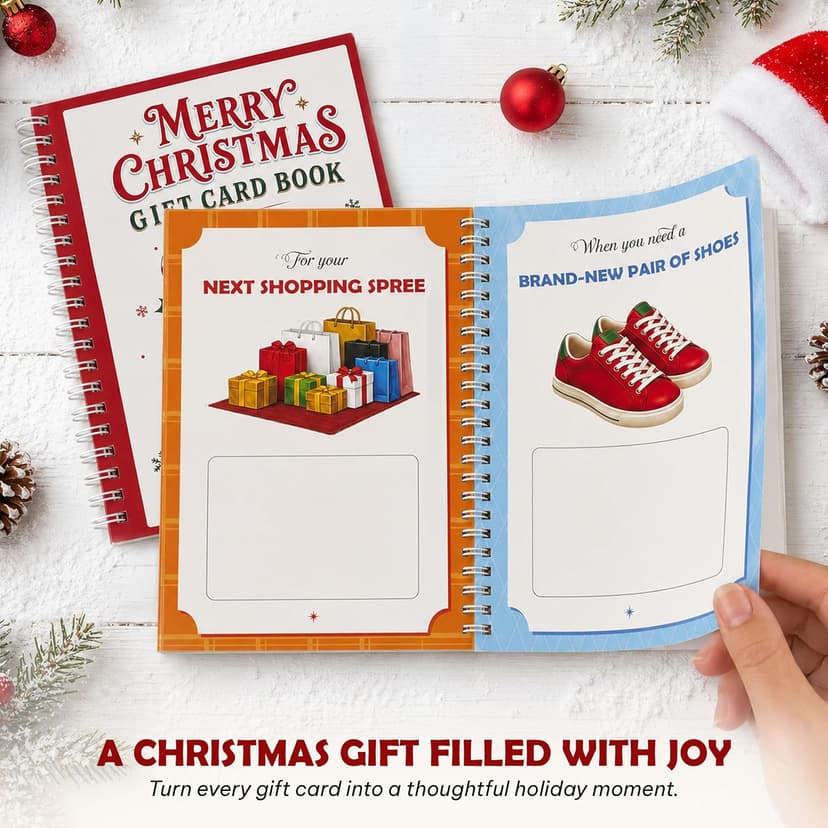 5x7 Inches Christmas Gift Card Book For Teens, Adults, Kids; Easy to Gift, Teen Girl Gifts Trendy Stuff, Stocking Stuffers Merry Christmas Gift Card Book For Teens, Adults - 24 Pages Gift Card Book B0HBPYN1SW