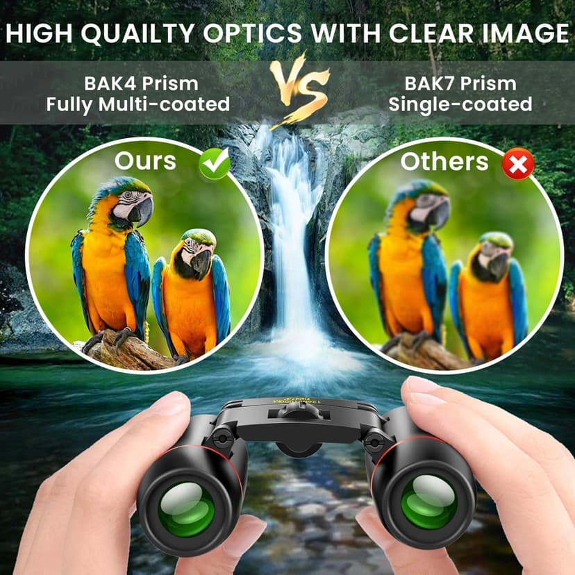 POLDR 12X25 Small Pocket Binoculars Compact Adults, Mini Kids Binoculars Boys for Bird Watching, Concert Theater Opera