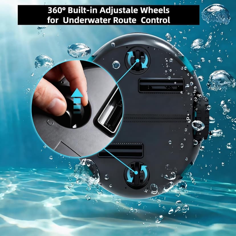 Robotic Pool Cleaner, Cordless Pool Vacuum Robot,Dual Motors & Filters, Smart Self-Parking,IPX8 Waterproof,Powerful Suction, Inground/Over-Ground Pool Skimmer (Button Operation-update4)