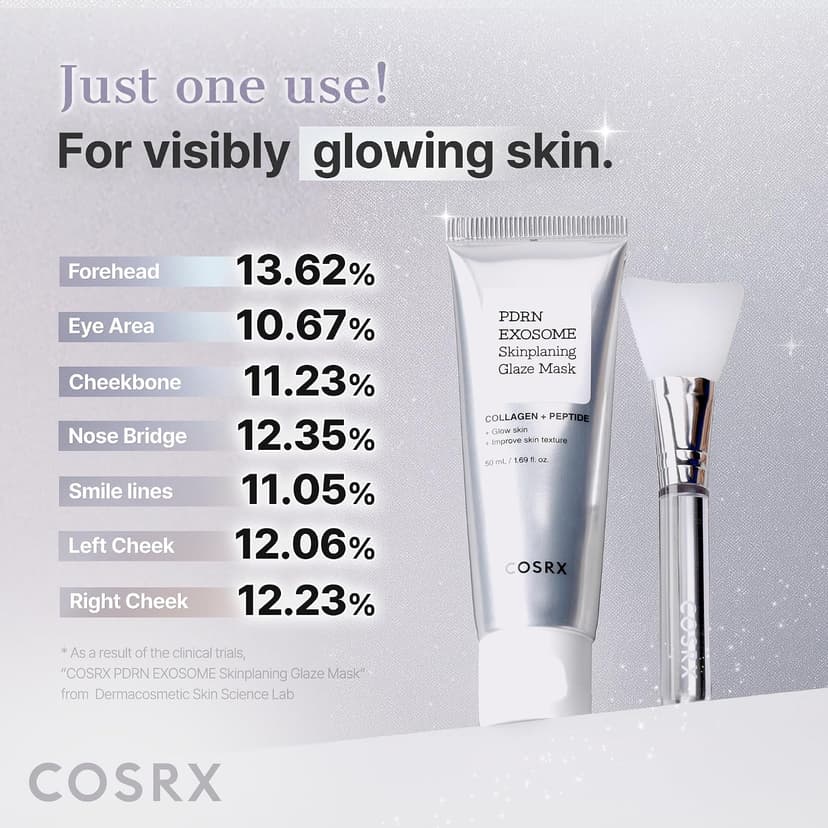 +123% Hydration, Instant Glow, Peel Off Face Mask, Elasticity & Firmness, Korean Skin Care, 1.69 fl oz COSRX PDRN Exosome Overnight Face Mask, Korean Glass Skin Glow, 1.69 fl oz B0FWK57DL4