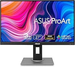 ASUS ProArt Display PA278QV 27” WQHD (2560 x 1440) Monitor, 100% sRGB/Rec. 709 ΔE < 2, IPS, DisplayPort HDMI DVI-D Mini DP, Calman Verified, Eye Care, Anti-Glare, Tilt Pivot Swivel Height Adjustable