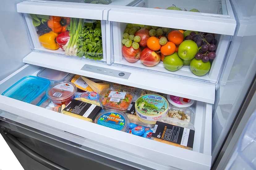Winia WRFS26SUJE 25.5 Cu. Ft. French Door Dispenser Refrigerator With a Dual Ice Maker - Black Stainless Steel