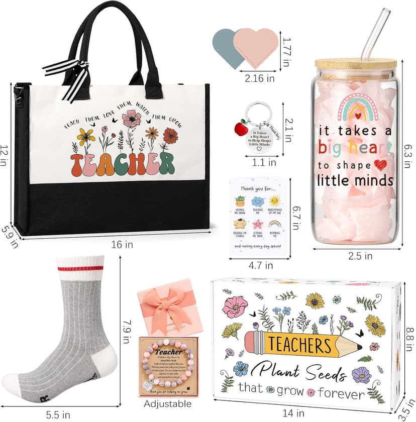 UAREHIBY Teacher Appreciation Gifts for Women with Tote Bag,Back To School Gift,Thank You Teacher Gifts from Student