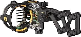 Trophy Ridge React H5 Bow Sight - 5 Pin Sight, Tool Less Windage and Elevation Adustability, 2nd Axis Leveling, Adjustable Click Light