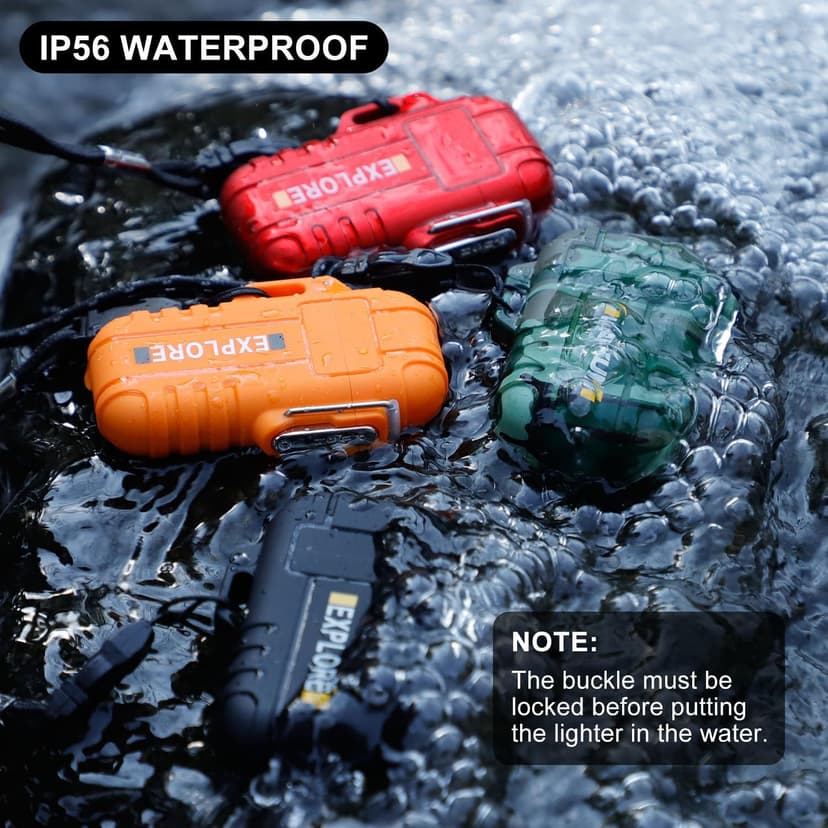 LcFun LcFun Waterproof Electric Dual Arc Lighter USB Rechargeable Outdoor Windproof Flameless Plasma Lighters for Camping, Hiking, Adventure, Survival Tactical Gear Stocking Stuffers Gifts for Men