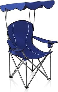 ALPHA CAMP Camping Chairs 350LBS Capacity, Heavy Duty Folding Chair with 4-Can Cooler Bag, Portable Outdoor Chair with Cup Holder for Adults, Collapsible for Tailgating, Beach, Fishing