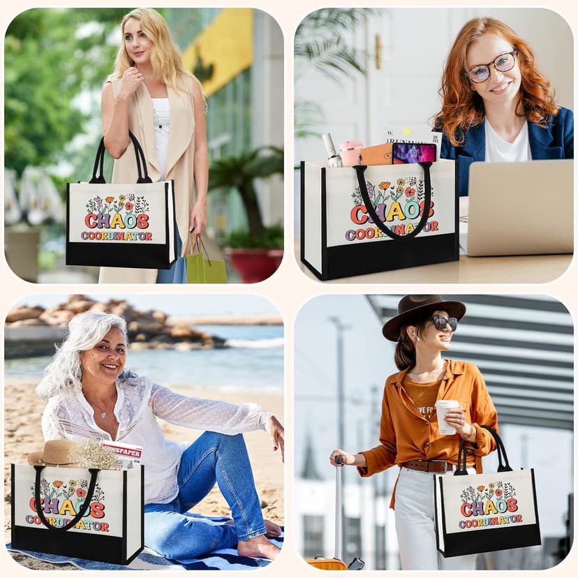 Chaos Coordinator Tote Bag Gifts for Women, Thank you Appreciation Gifts for Coworkers Boss Lady Manager Supervisor Wedding Planner Secretary Administrator Idea for Birthday Christmas