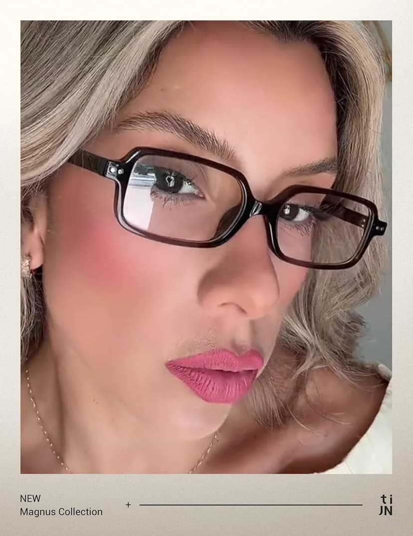 TIJN Magnus Blue Light Blocking Glasses for Women Men,Square Cat Eye Frame Bluelight Glasses for Gaming/Computer/Screen