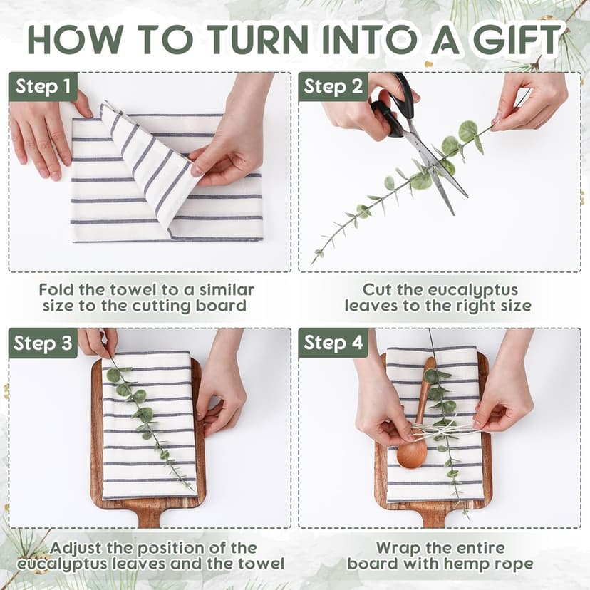 Hostess Gifts Set for Women Housewarming Gifts Include Towel Cutting Spoon and Eucalyptus Stem for Women Homeowners Wedding Party New Home Housewarming