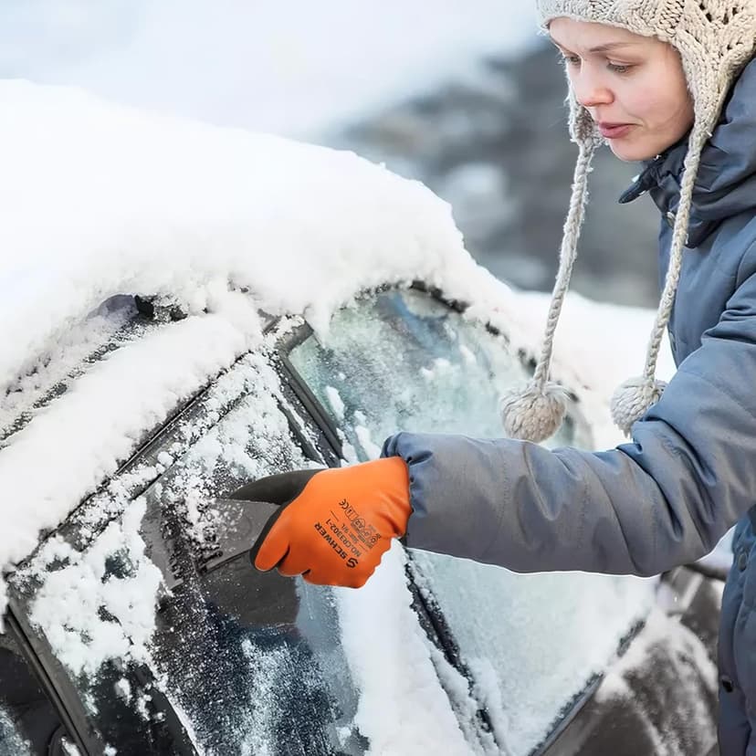 Schwer 2 Pairs 100% Waterproof Winter Work Gloves, ANSI A2 Cut Resistant Freezer Gloves for Outdoor Cold Weather Keep Hands Warm, Thermal Insulated Gloves for Shoveling Snow, Ice Fishing, L