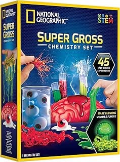 NATIONAL GEOGRAPHIC Gross Science Kit - 45 Gross Science Experiments- Dissect a Brain, Make Slime, Creepy STEM Project Gifts for Boys and Girls, Halloween Activities for Kids 8-12 (Amazon Exclusive)