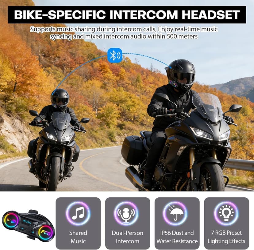 Motorcycle Helmet Bluetooth, DOT Approved Modular Motorcycle Helmets with Dual Visor, Flip Up Full Face Helmet for Adults Men Women