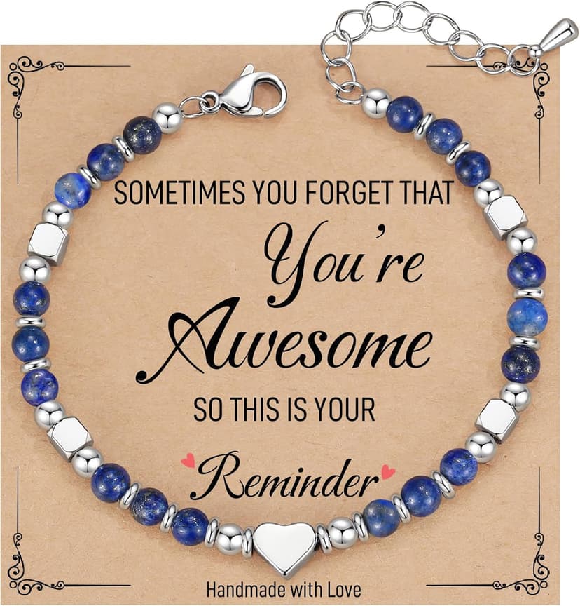 TONY & SANDY Tiny Beaded Bracelets for Women, Sometimes You Forget You're Awesome, Christmas Unique Gifts for Women, Mom, Daughter, Wife, Coworker, Best Friend, Bestie, Granddaughter B0DDX5BCX1