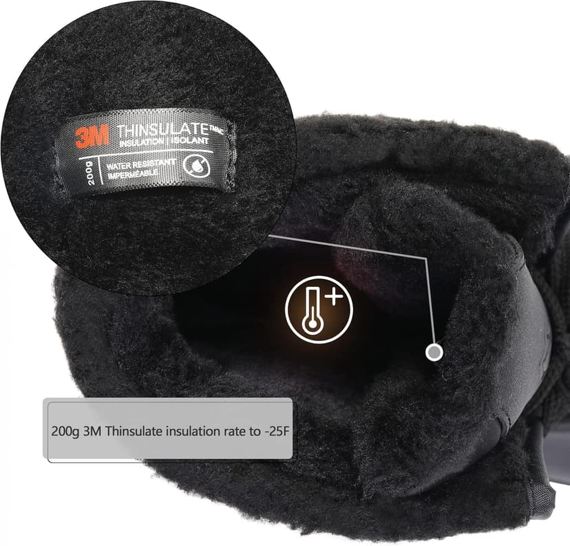 mysoft Women's Waterproof Snow Boots Insulated Warm, Lace-Up Winter Mid Calf Duck Boots for Outdoor