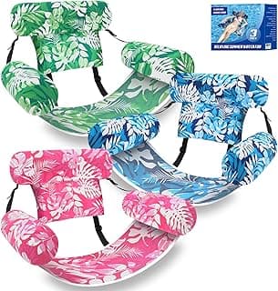 3 Pack Pool Floats Adult, Adjustable Heavy Duty Inflatable Pool Floats Chair, Portable Pool Float Lounger for Adults & Kids, Pool Floaties Noodles for Summer Pool Beach Lake Party Relaxing Fun