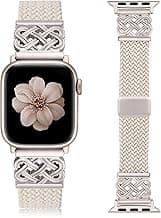 Braided Magnetic Band Compatible with Apple Watch Bands 38/40/41/42/44/45/46/49mm Women Men, Celtic Knot Stretchy Elastic Nylon Fabric Woven Strap for iWatch Series 11 10 9 8 7 6 5 4 SE/Ultra 3 2 1