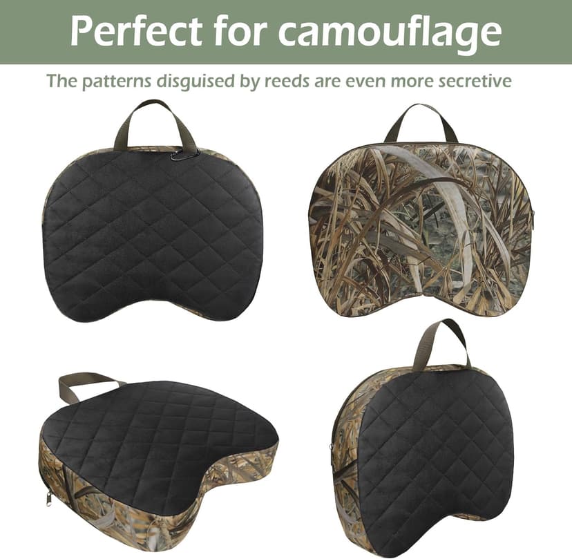 URMONA Portable Hunting Seat Cushion, 11.4 x 15.7 x 2.8in Thickening Lightweight Outdoor Cushion, Waterproof Sponge Dirty Proof Pad for Hunting, Camping, Stadium, Outdoor Sports, Fishing