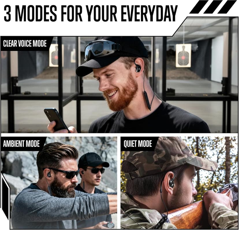 GLORYFIRE Bluetooth Shooting Ear Protection Earplugs,Shooting Ear Buds for Hearing Protection, Noise Reduction Ear Protection for Gun Range