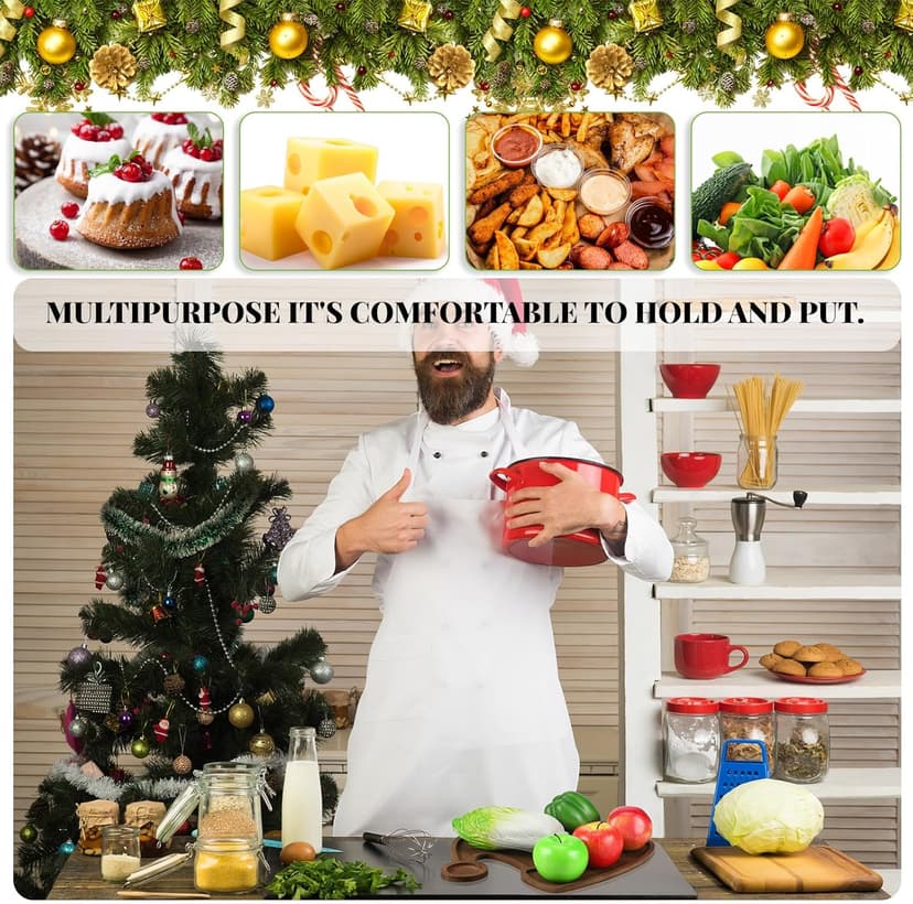 Maxcheck Santa Hat Christmas Serving Tray Platter Charcuterie Board Christmas Wood Serving Dish Cutting Board Rustic Farmhouse 11.42 x 10.43 Inches Table Plate for Cheese Food Fruit Party