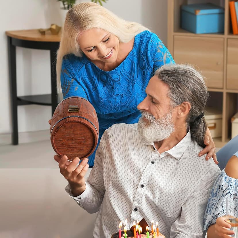 LIGHTEN LIFE 60th Birthday Gifts for Men 16oz,1965 Beer Glass in Barrel Box,60th Birthday Beer Glass,1965 Pint for 60 Years Old Dad,Husband