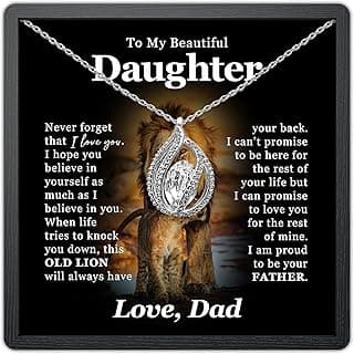 TRYNDI To My Daughter Necklace from Dad - Christmas Gifts for Daughter, Granddaughter, Daughter-In-Law, Women's Jewelry Gifts for Women Birthday, Valentine's Day, Mother's Day