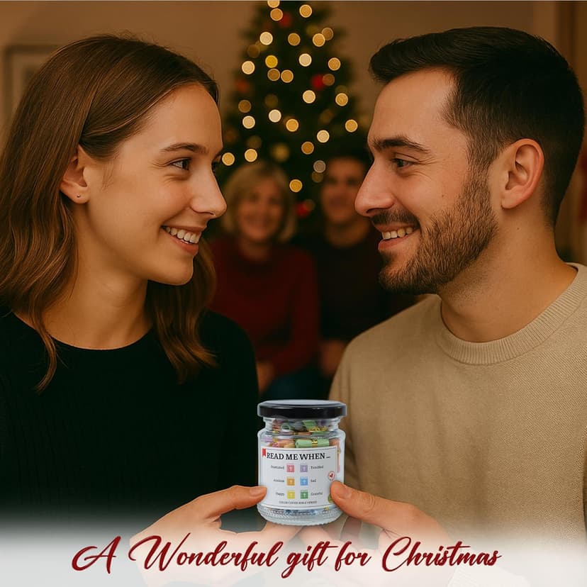 Bible Verse Jar – 92 Hand-Rolled Scripture Scrolls for Daily Encouragement, Inspirational Christian Gift, Religious Gifts for Women, Birthday Gifts for Mom, Christmas Gift for Women 2025