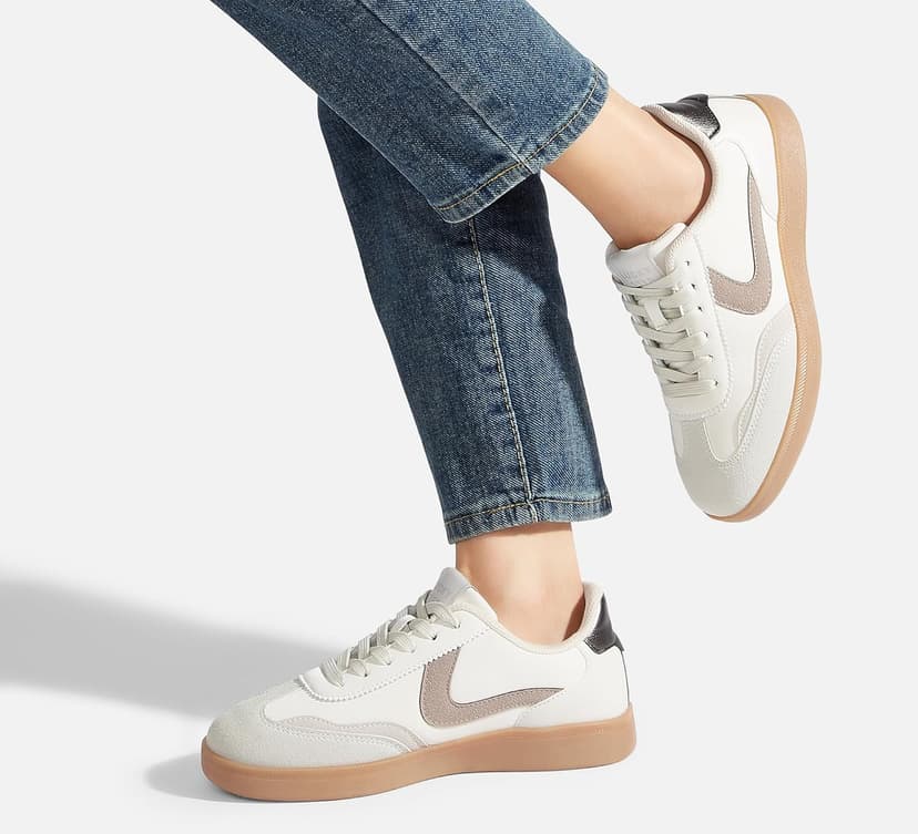 LUCKY STEP Women's Retro Fashion Sneakers Classic Casual Walking Shoes Non Slip Comfort Skate Shoes