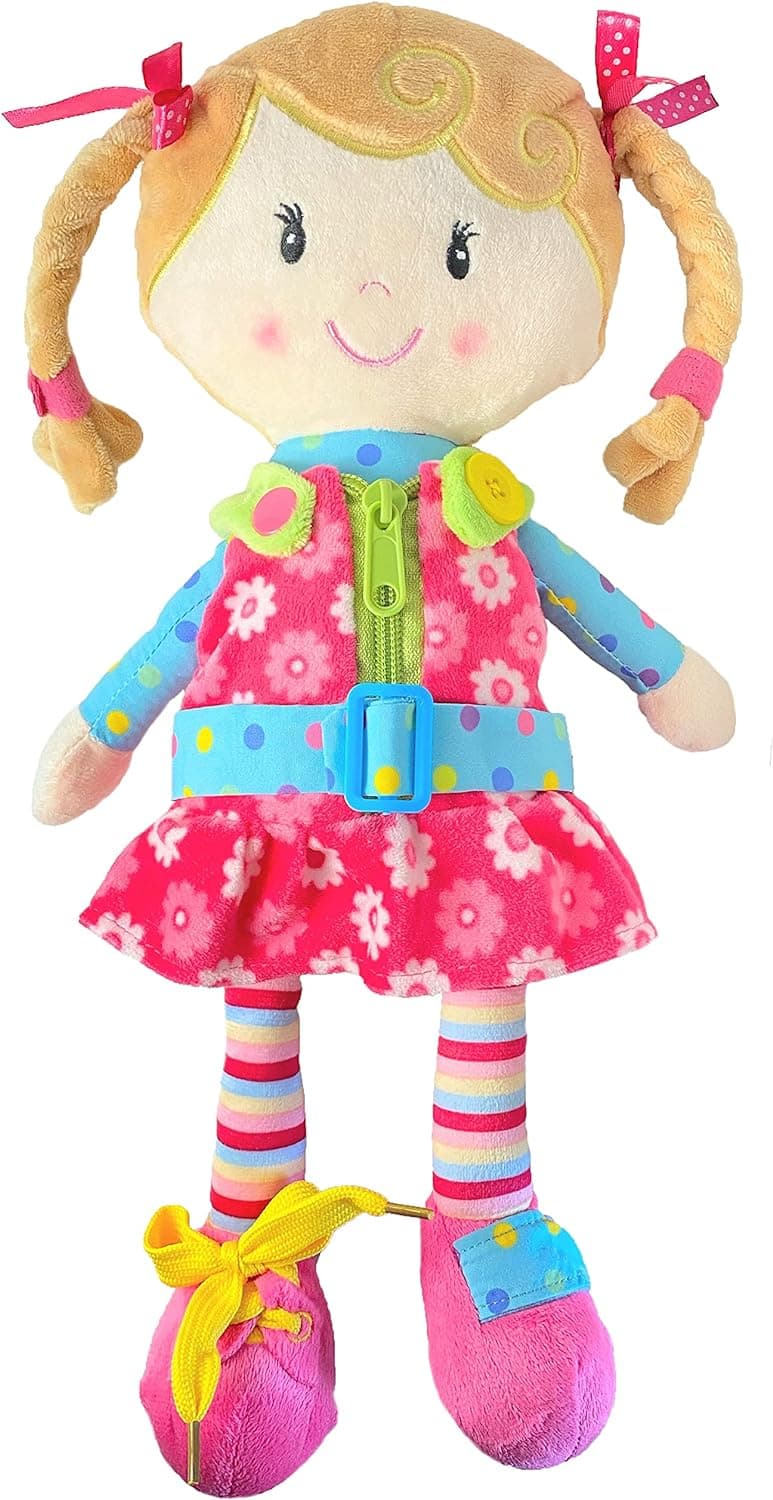 Snuggle Stuffs Sugar Snap Plush Learn to Dress Doll for Toddlers - 15" - Gifts for 2 Year Old Girls