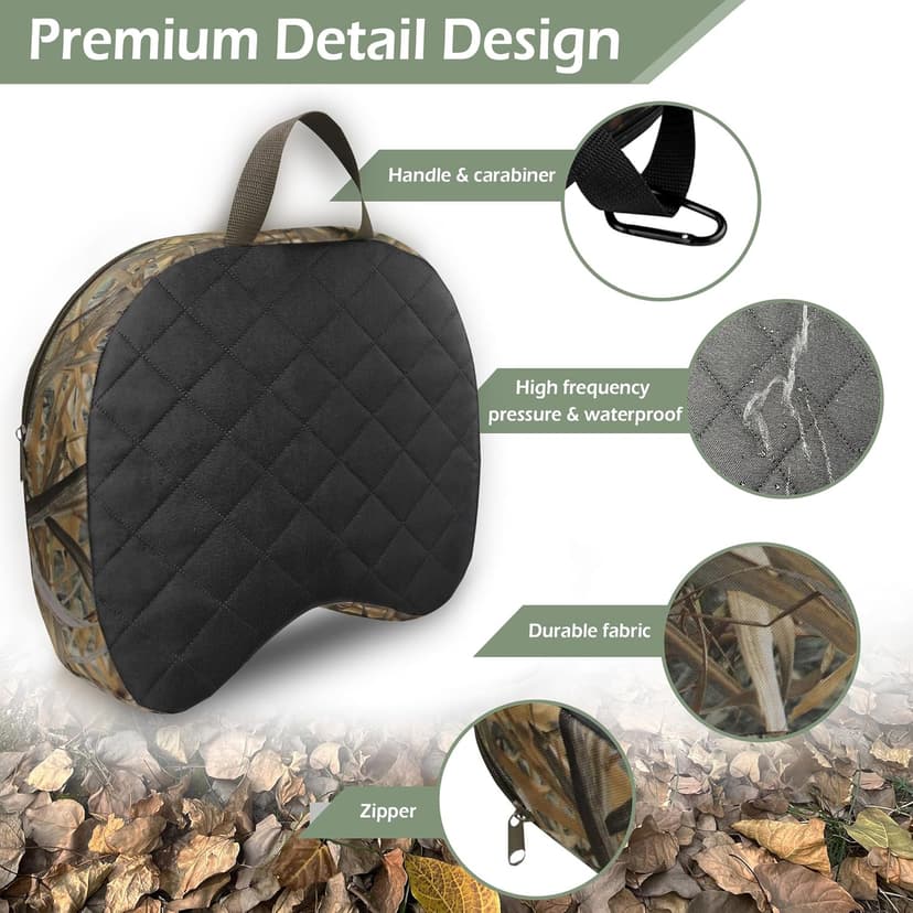 URMONA Portable Hunting Seat Cushion, 11.4 x 15.7 x 2.8in Thickening Lightweight Outdoor Cushion, Waterproof Sponge Dirty Proof Pad for Hunting, Camping, Stadium, Outdoor Sports, Fishing