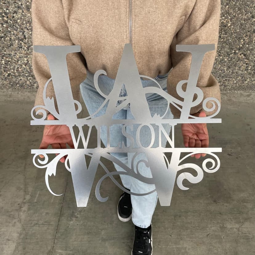 Personalized Metal Name Signs, Split Letter Monogram Wall Art Decor, Durable Steel Family Last Name Decor, Custom Signs Indoor or Outdoor, Personalized Wedding Gifts, Housewarming Gift