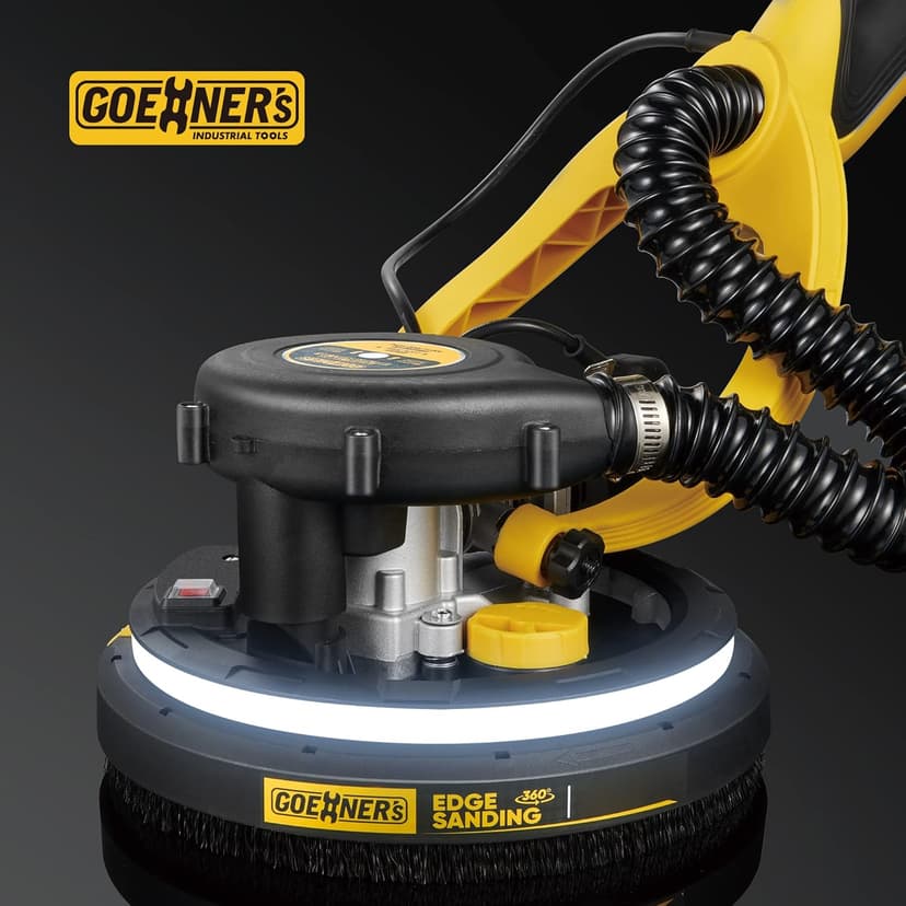 Drywall Sander, 6.5-amp Powerful Electric Drywall Sander with Vacuum, Anto Dust Removal, 7 Variable Speed, 900-1800RPM, Dustless Floor Sander with 26’ Power Cord for Popcorn Ceiling