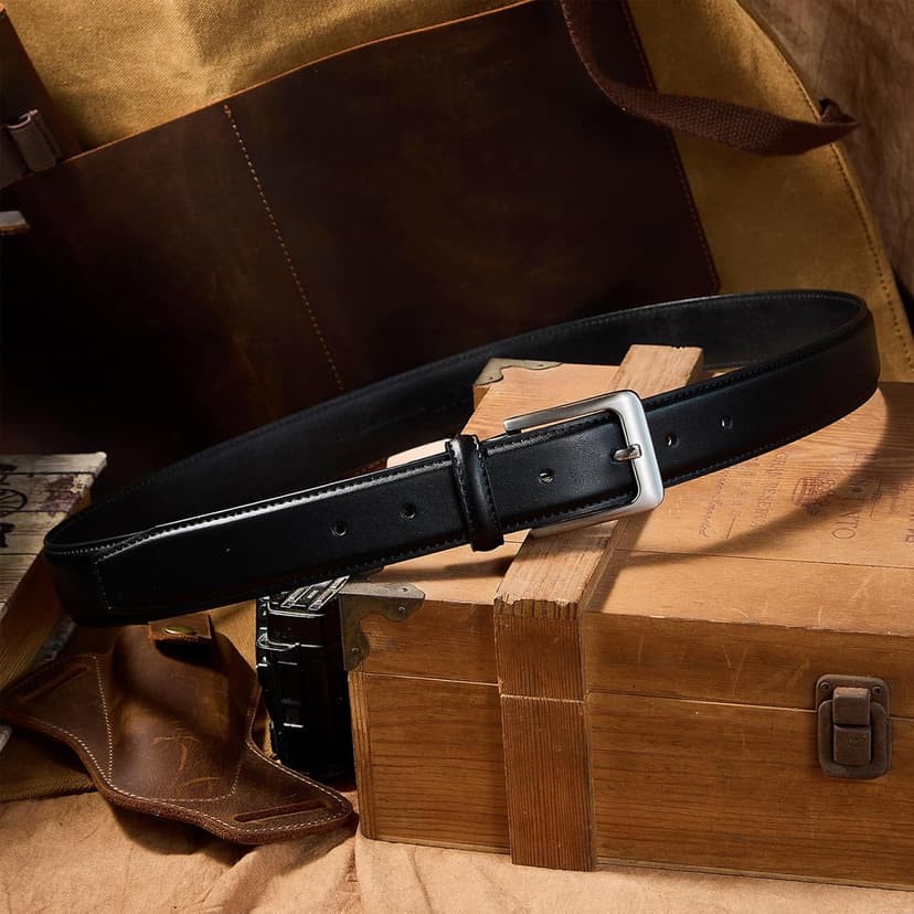 VATAN Men's Genuine Leather Dress Belts, Handmade Classic Every Day Leather Jeans Belt for Men Work Business Casual